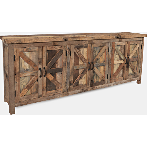 Eden Prairie 6 Door Accent Cabinet in Heavily Distressed Reclaimed Wood